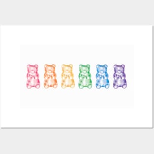 Gummy bears, rainbow spectrum, colorful candy bear Posters and Art